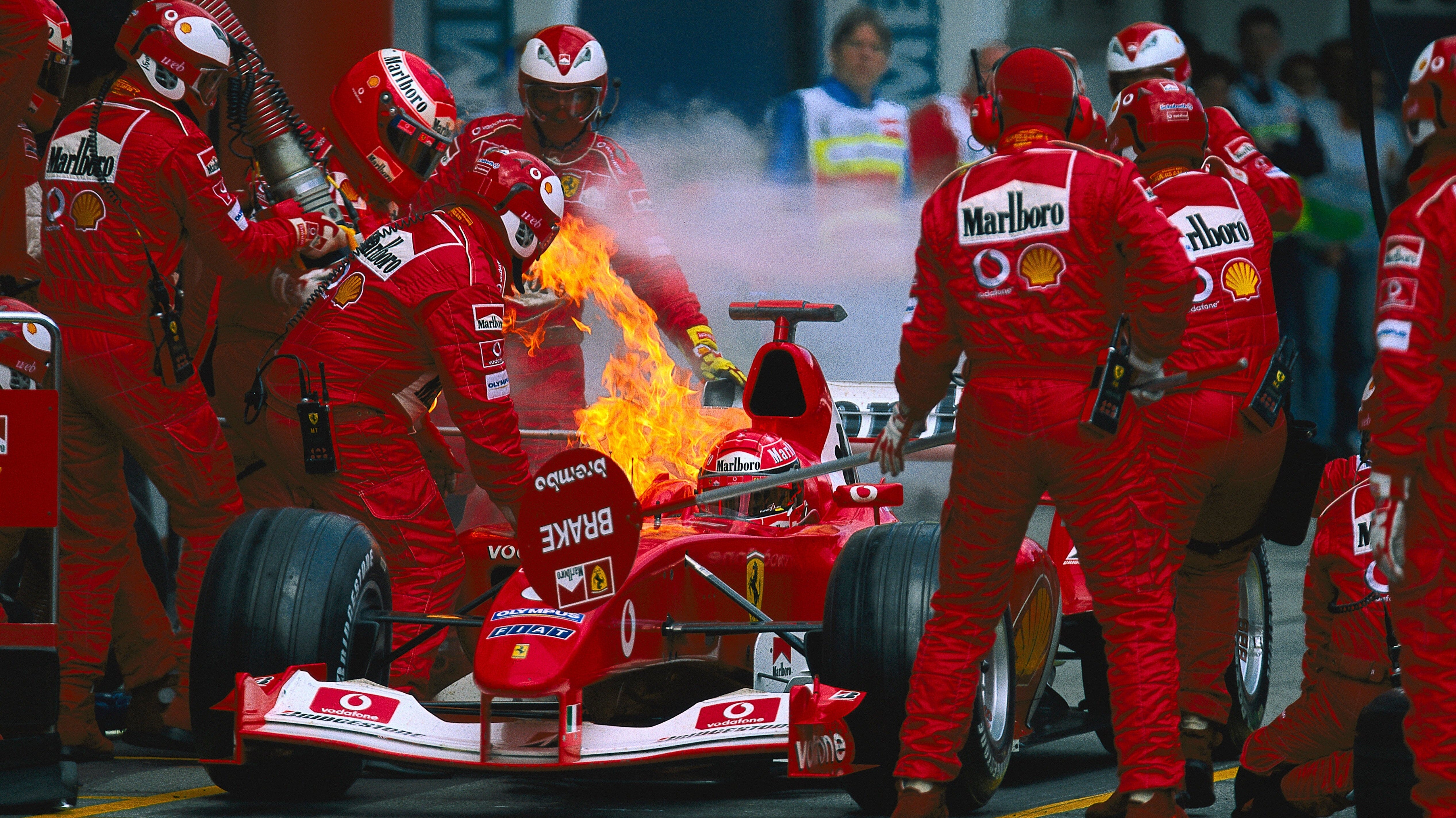 Austrian GP - Red Bull Racing Team with Fire