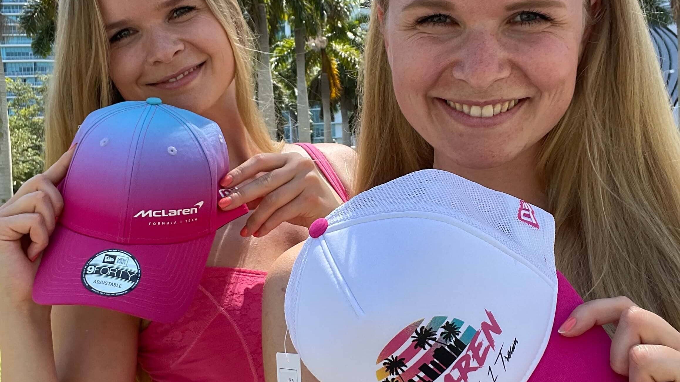 Happy Faces with pink Mclaren Cap
