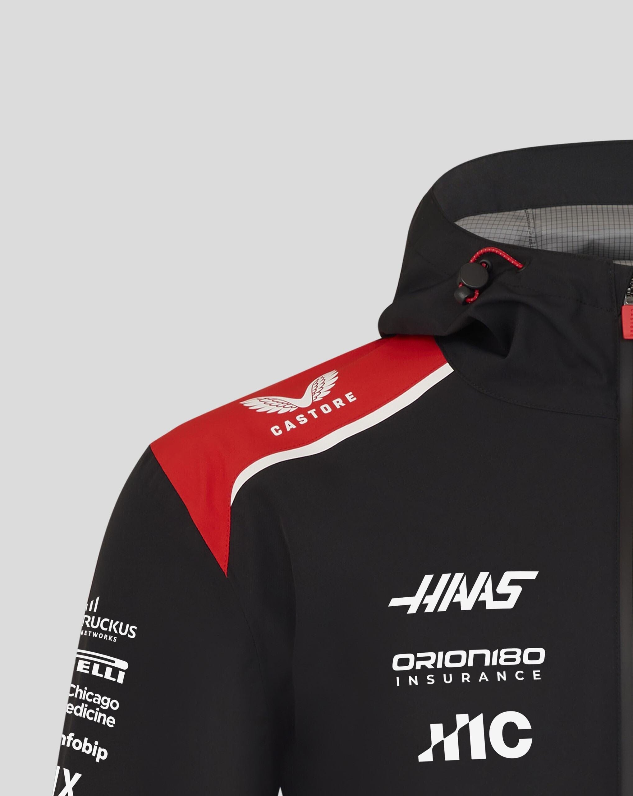 Haas Racing F1 2026 Team Rain Jacket - Black Jackets Haas F1 Racing Team
