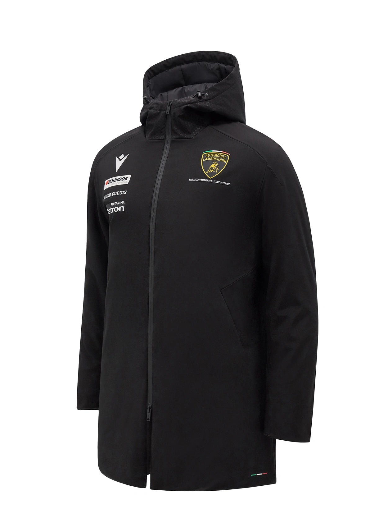 Automobili Lamborghini Squadra Corse Men's Team Parka Jacket - Black Jackets Automobili Lamborghini