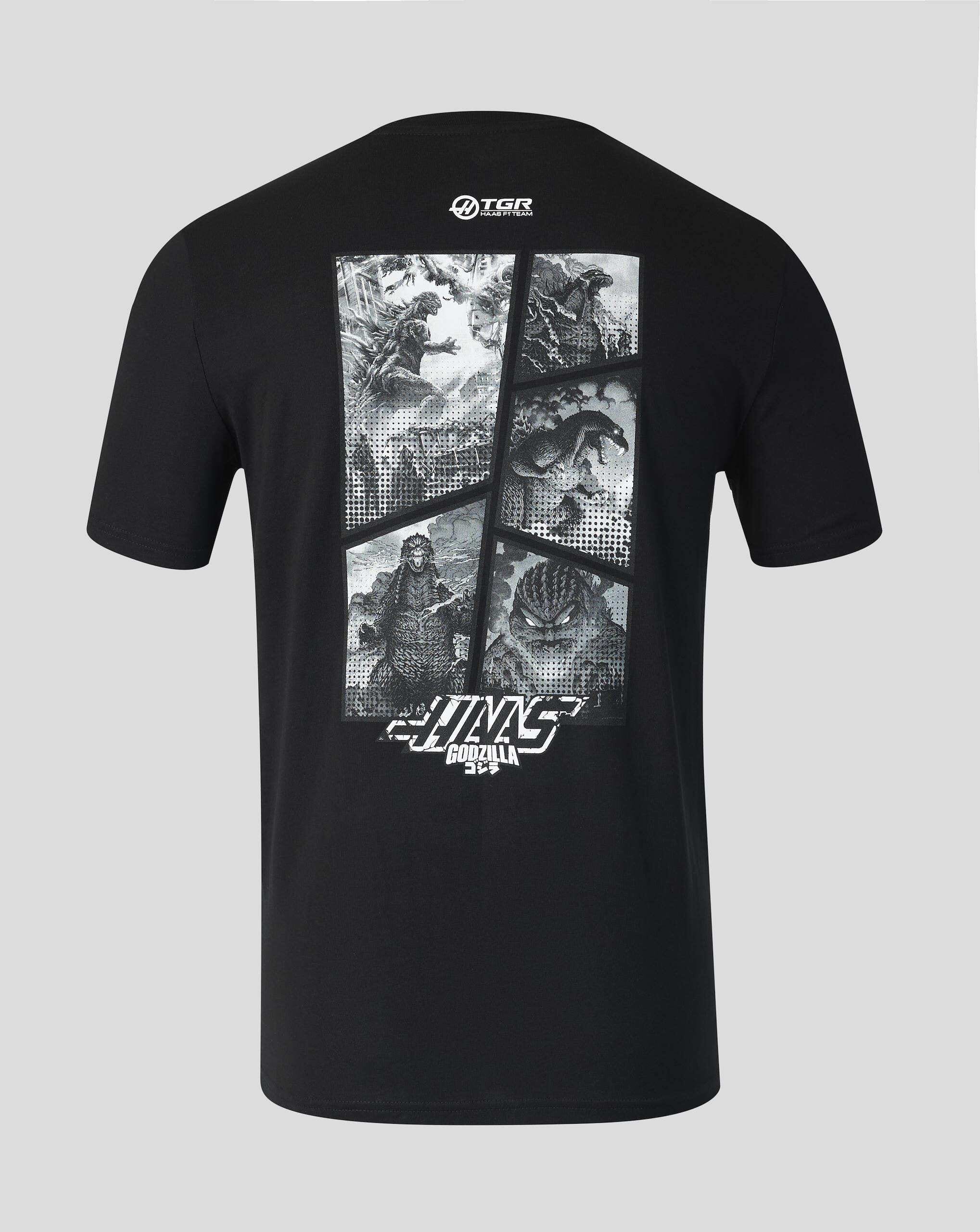 Haas Racing F1 X Godzilla Comic T-Shirt - Black T-shirts Haas F1 Racing Team