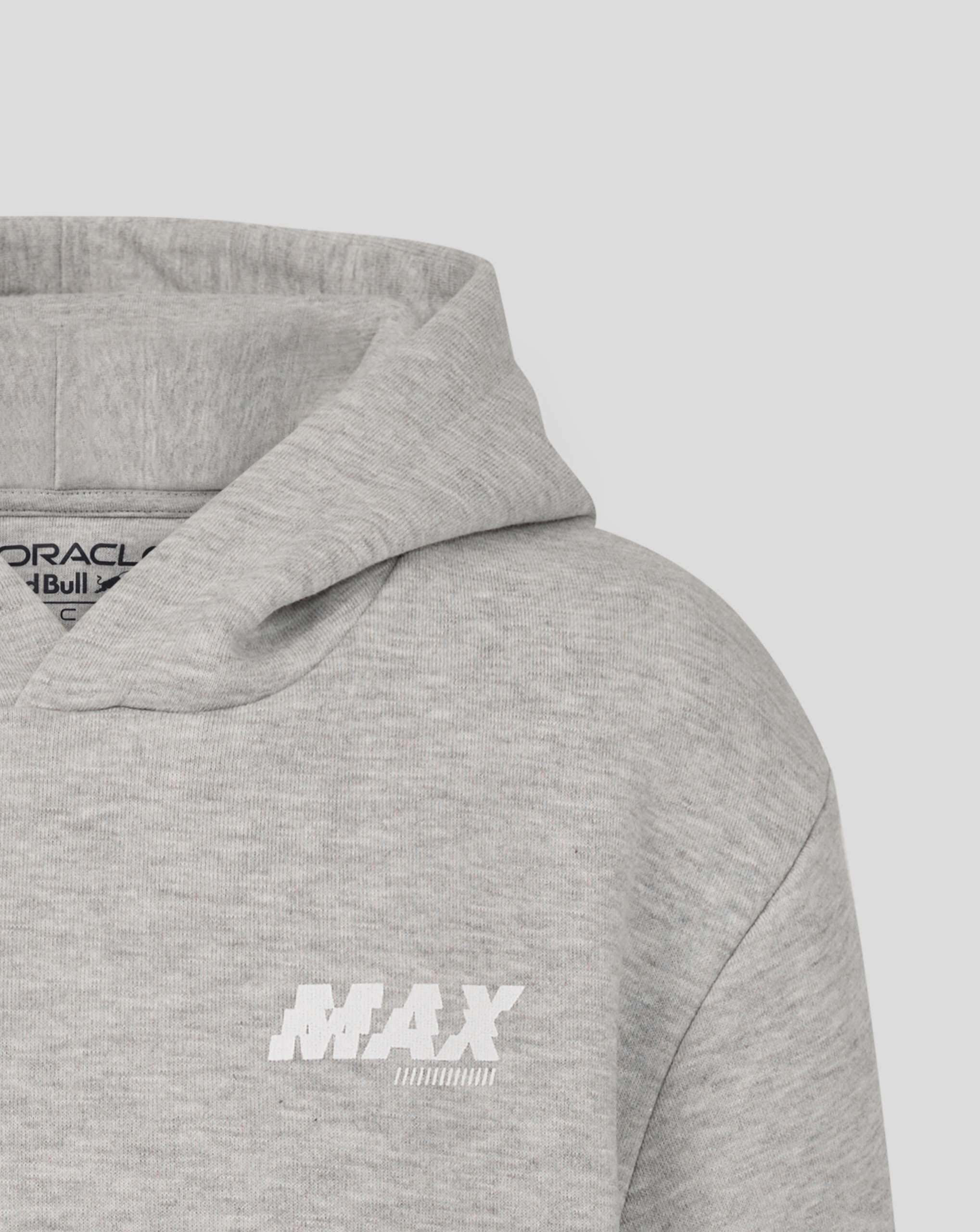 Red Bull Racing F1 Kid's Max Verstappen Sleeve Graphic Pullover Hoodie - Youth Grey Hoodies Red Bull Racing