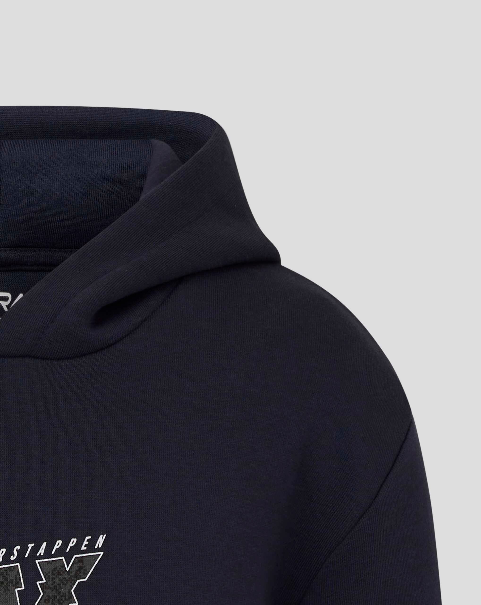Red Bull Racing F1 Kid's Max Verstappen Pixel Graphic Pullover Hoodie - Youth Navy Hoodies Red Bull Racing