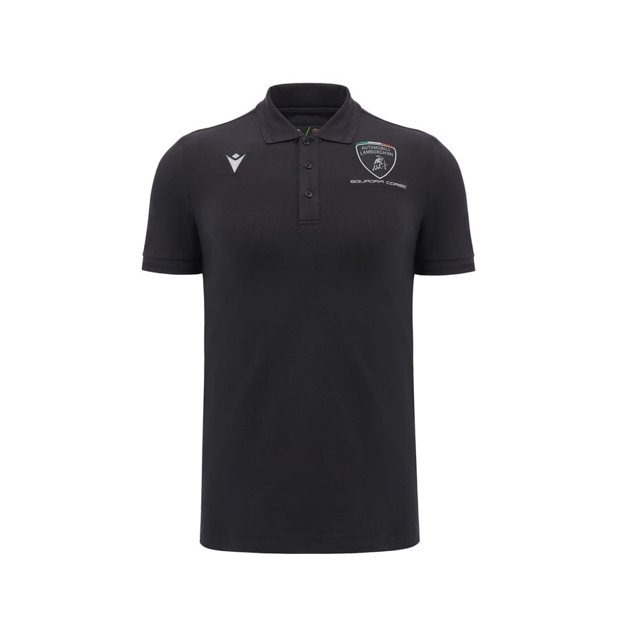 Automobili Lamborghini Squadra Corse Men's Polo Shirt - Black Polos Automobili Lamborghini