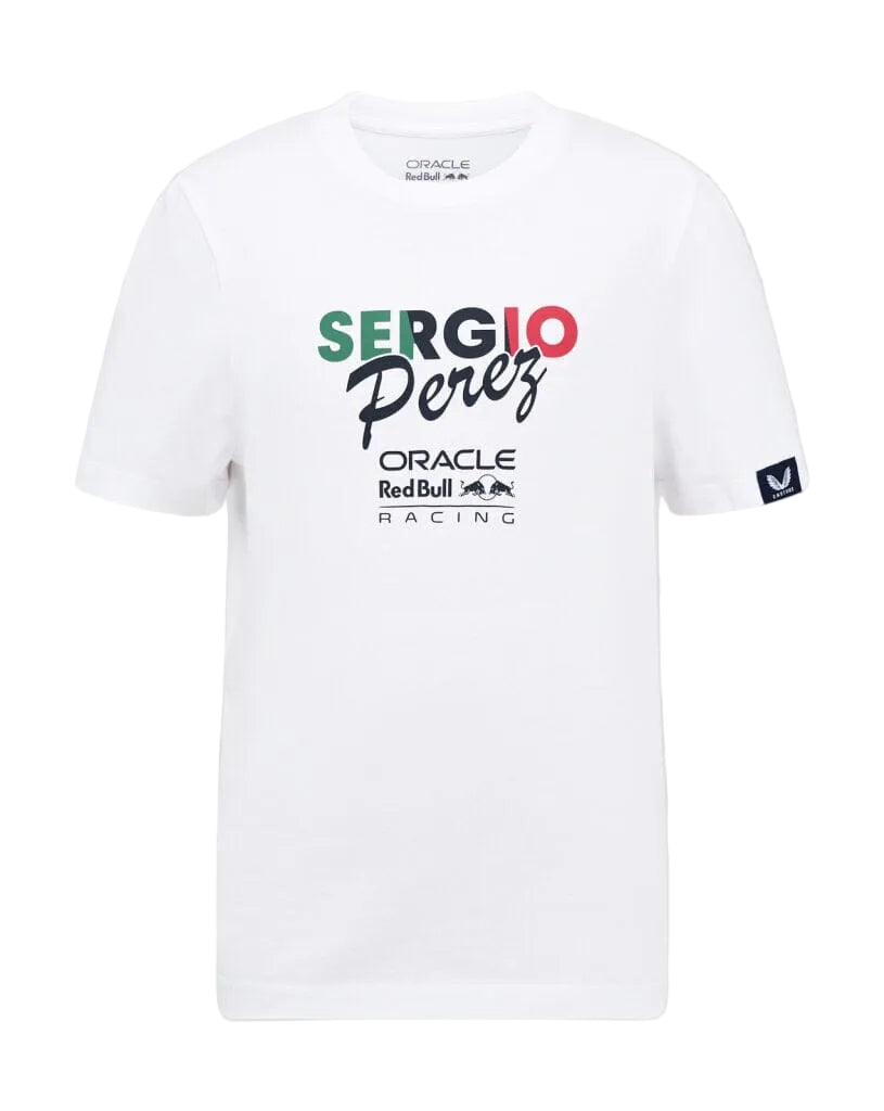 Red Bull Racing F1 Kids Sergio "Checo" Perez Flag T-Shirt - Youth White T-shirts Red Bull Racing