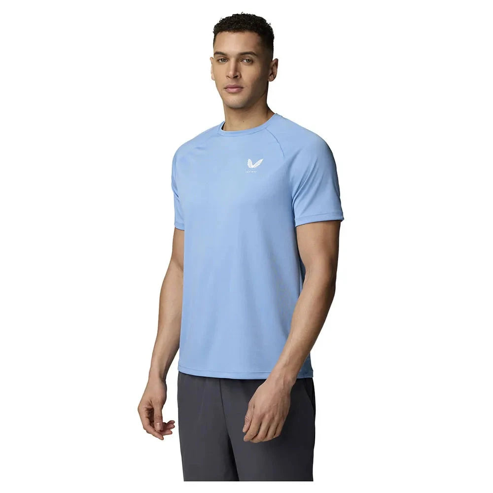 Castore Men's Mainline Short Sleeve T-Shirt - Cool Blue T-shirts Castore Mainline