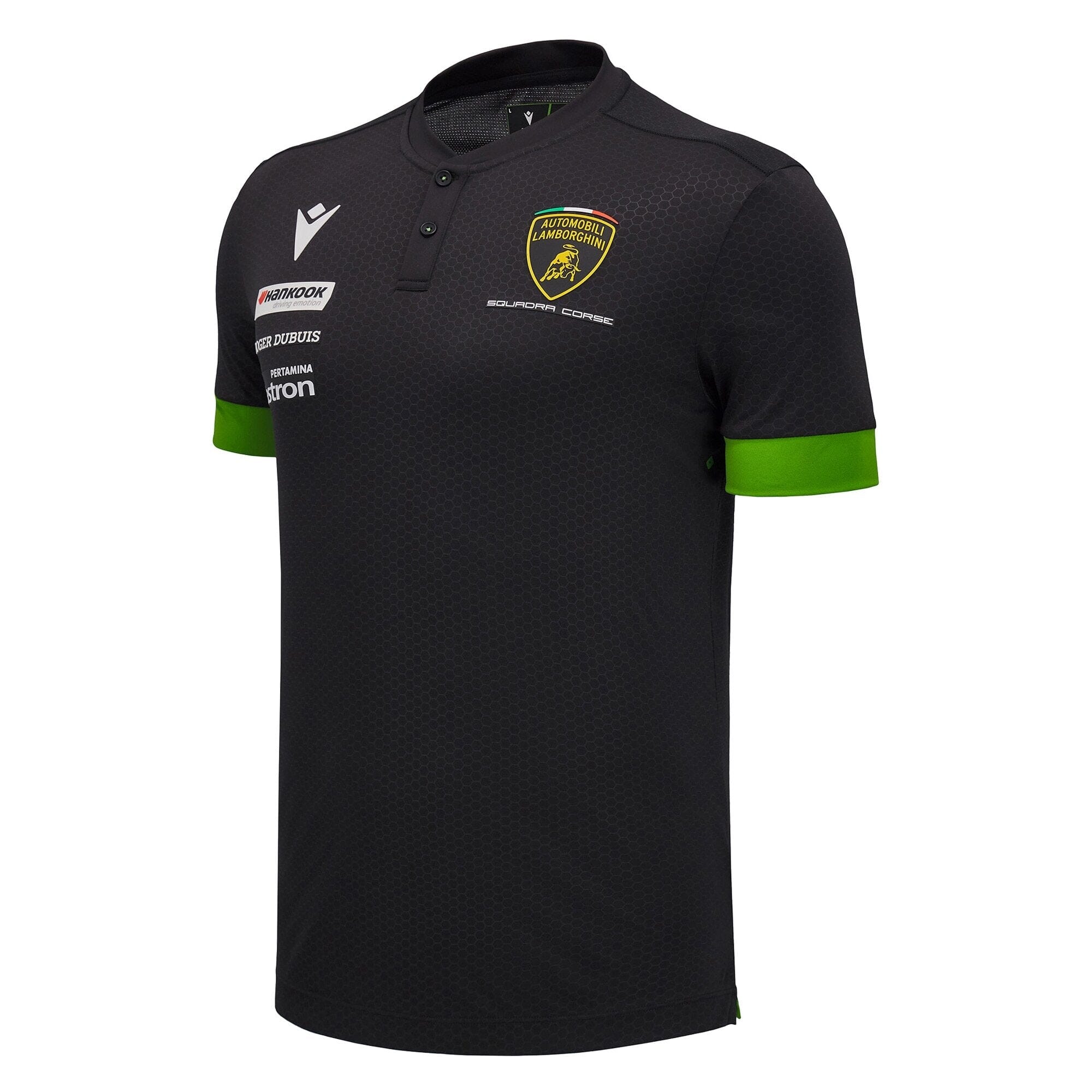 Automobili Lamborghini SC63 Hypercar Men's Team Polo Shirt - Black Polos Lamborghini Hypercar