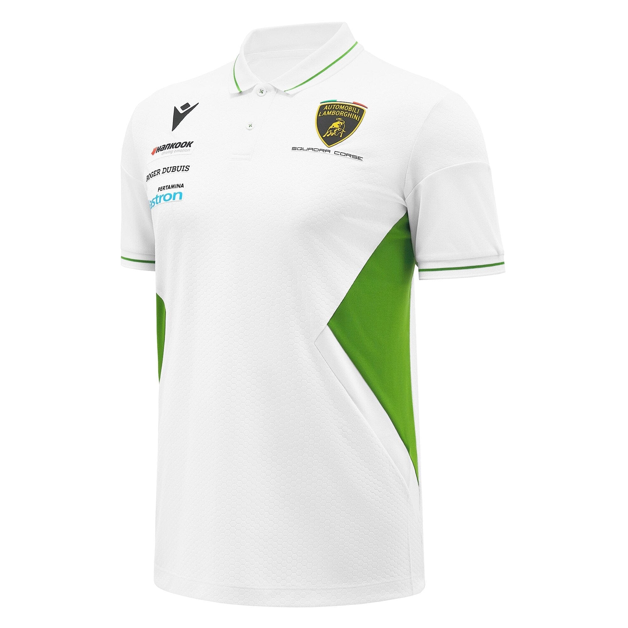 Automobili Lamborghini Squadra Corse Men's Team Polo Shirt - White Polos Automobili Lamborghini