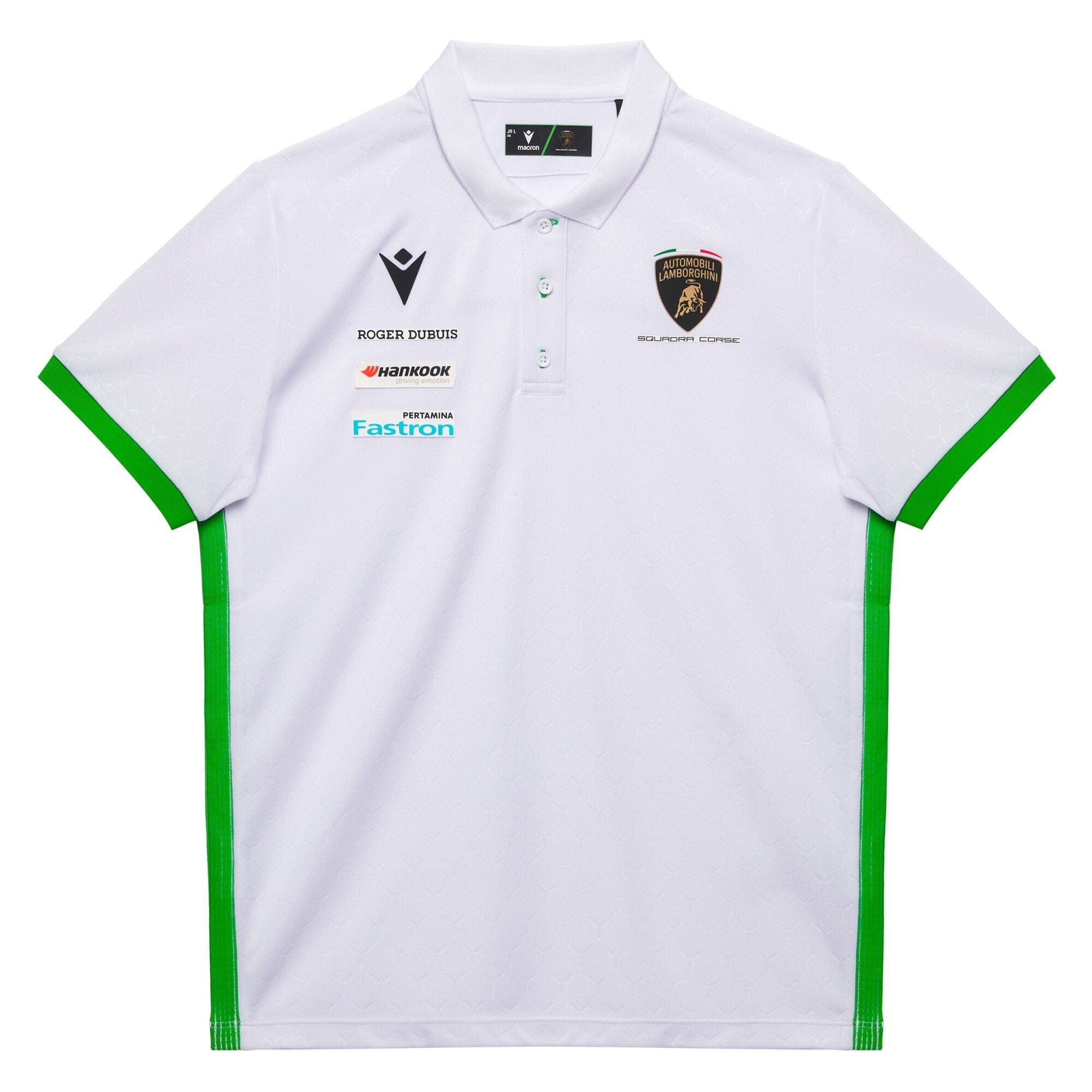 Automobili Lamborghini Squadra Corse 2026 Kids Team Polo Shirt - White/Black Polos Automobili Lamborghini S White