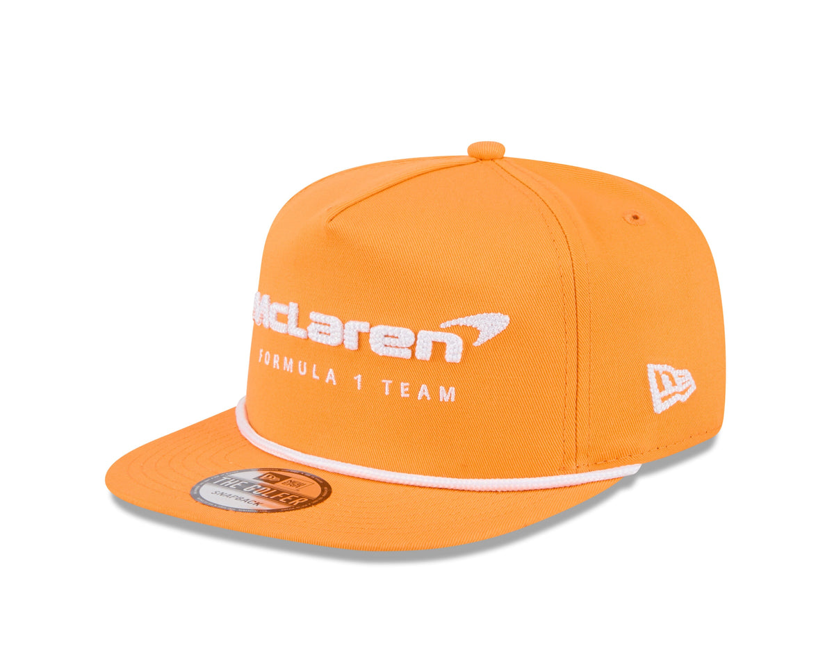 New Era McLaren F1 Wintermütze 2025 - Offizielle Teamkollektion Orange/Schwarz