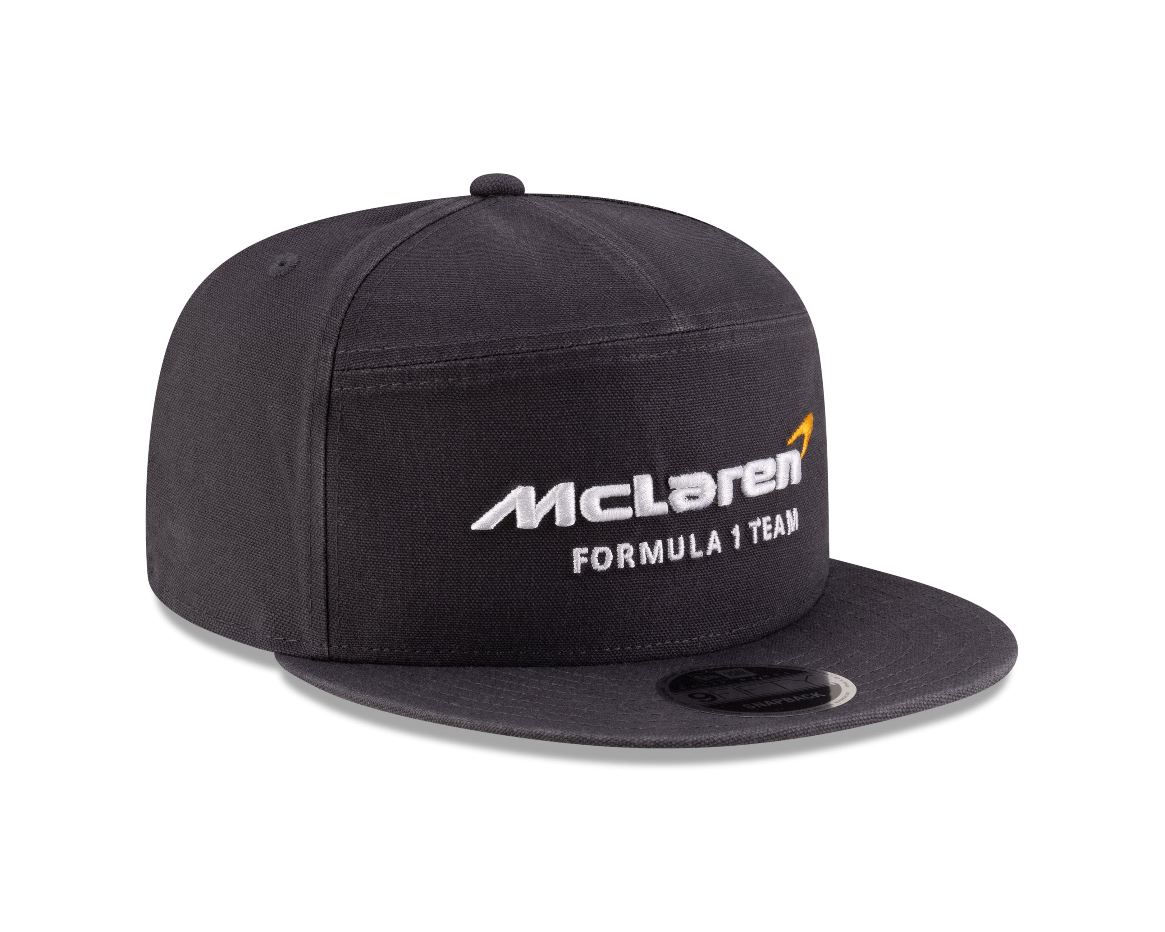 McLaren Racing F1 New Era 9Fifty Split Panel Flat Brim Hat - Stealth Black/Phantom Hats McLaren
