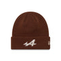 Alpine Racing F1 New Era Waffle Cuff Knit Beanie - Brown Hats Alpine