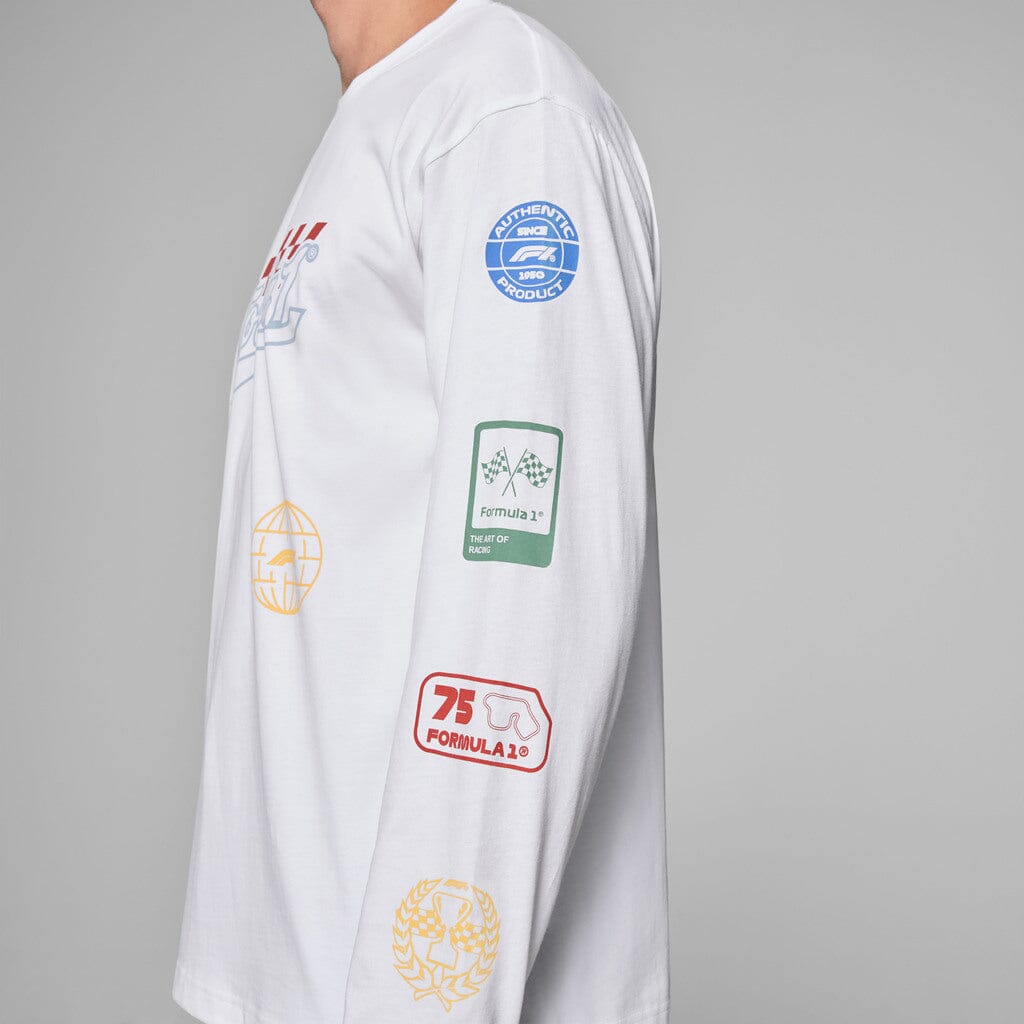 Formula 1 Tech Legacy Graphic Long Sleeve T-Shirt - White T-shirts Formula 1