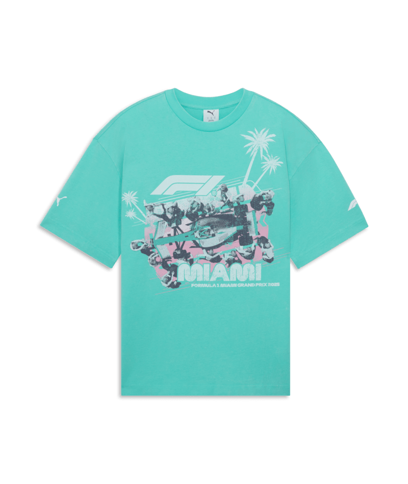 Formula 1 Tech Collection F1 Miami GP Pitstop T-Shirt - Puma White/Aquatic T-shirts Formula 1 S Green