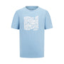 Mercedes AMG Petronas F1 Men's Retro T-Shirt - Mint/Lilac/Blue T-shirts Mercedes AMG Petronas XXS Blue