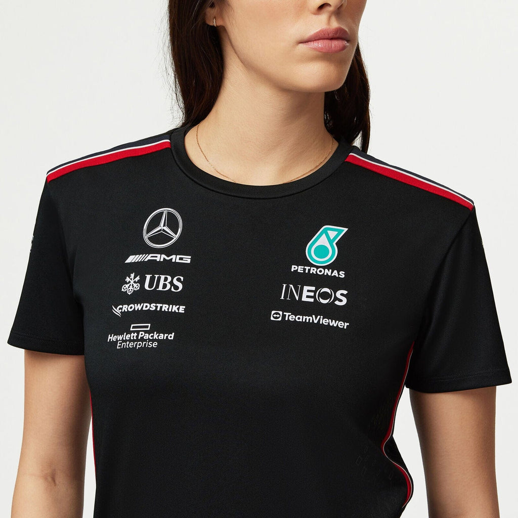 Mercedes AMG Petronas F1 2023 Women's Driver T-Shirt - Black/White T-shirts Mercedes AMG Petronas 