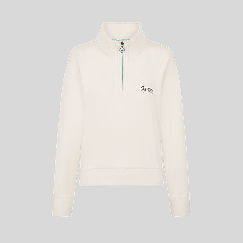 Mercedes AMG Petronas F1 Women's Relaxed Fit 1/4 Zip Sweater - Black Sweatshirt Mercedes AMG Petronas XS White