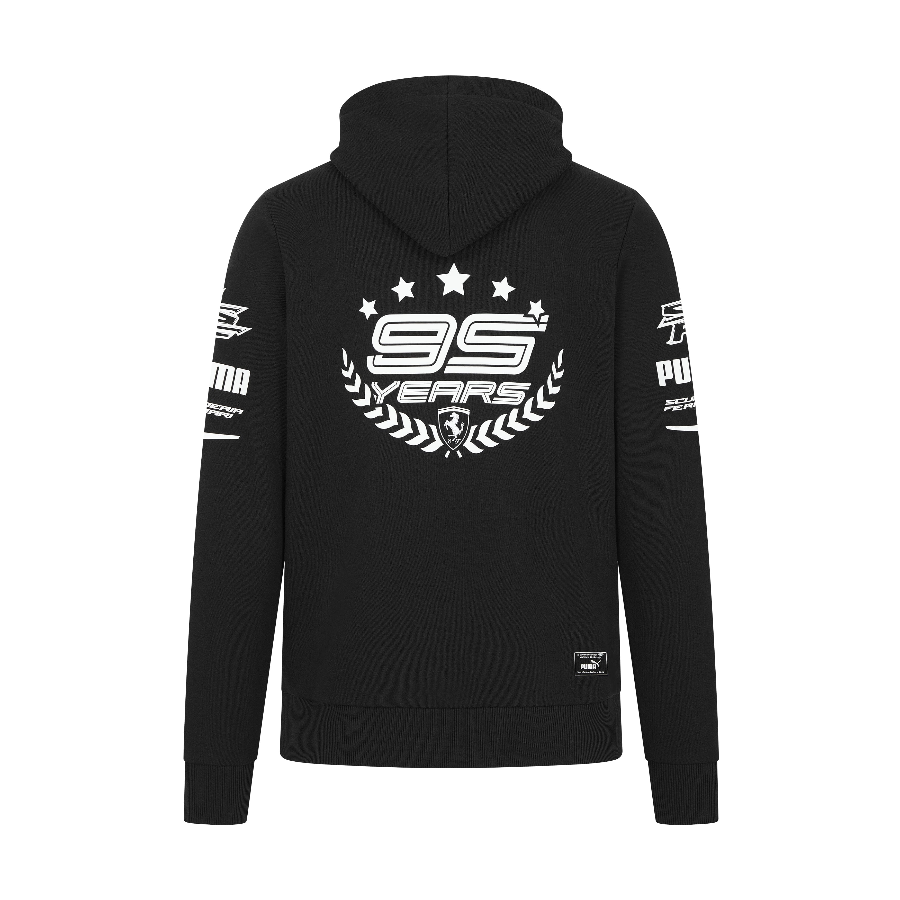 Scuderia Ferrari F1 Men's "95 Years" Hoodie - Black/Red Hoodies Scuderia Ferrari
