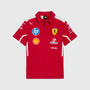 Scuderia Ferrari F1 2025 Kids Team Polo Shirt - Youth Dark Cherry Polos Scuderia Ferrari