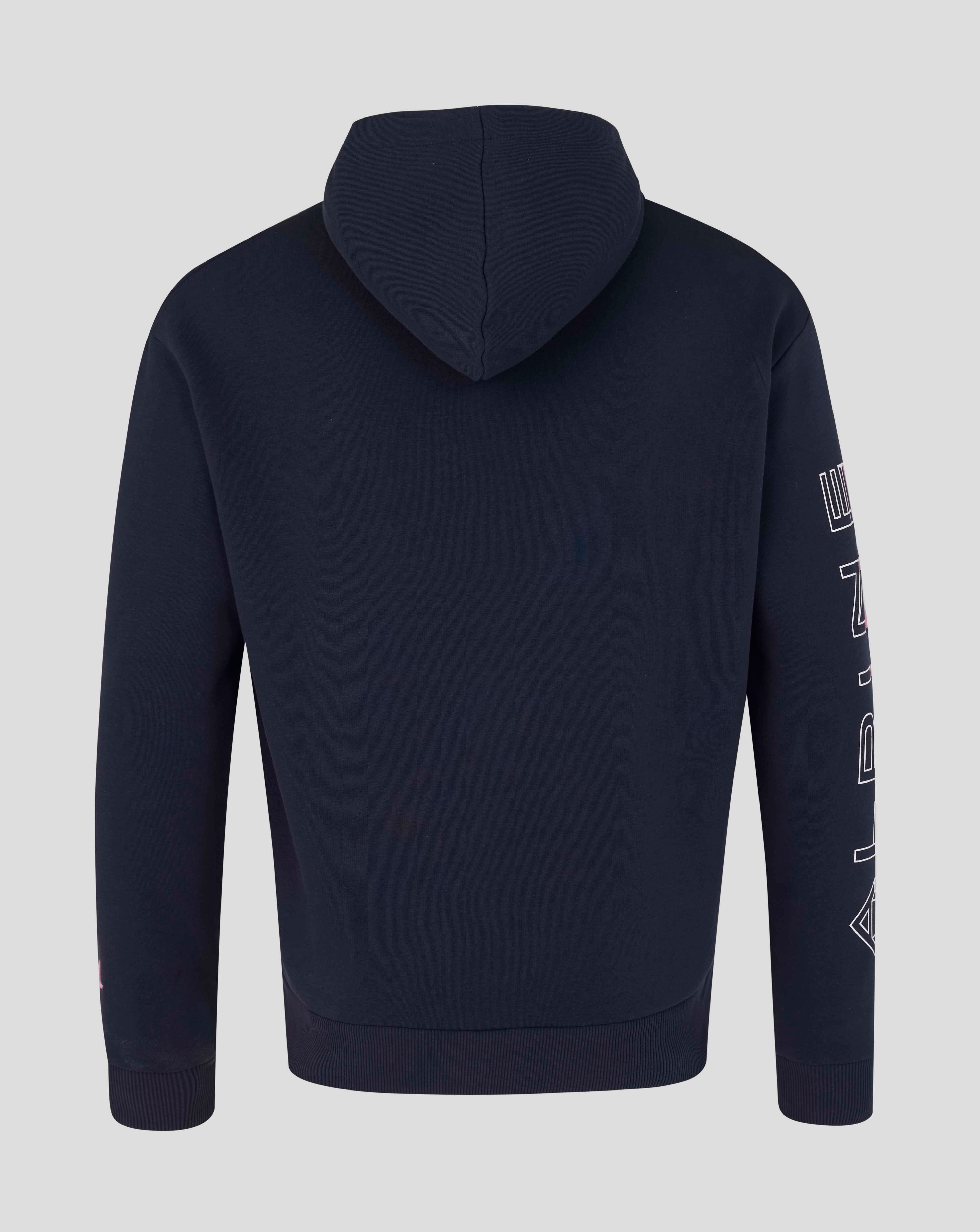 Alpine Racing F1 Sleeve Graphic Relaxed Fit Pullover Hoodie - Navy Hoodies Alpine
