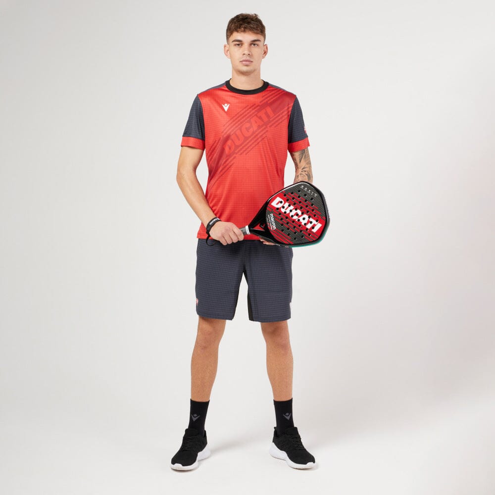 Ducati x Macron Men's Padel T-Shirt - Red/Black T-shirts Ducati