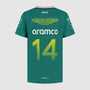 Aston Martin F1 2025 Kids Fernando Alonso Team T-Shirt - Youth Green T-shirts Aston Martin F1
