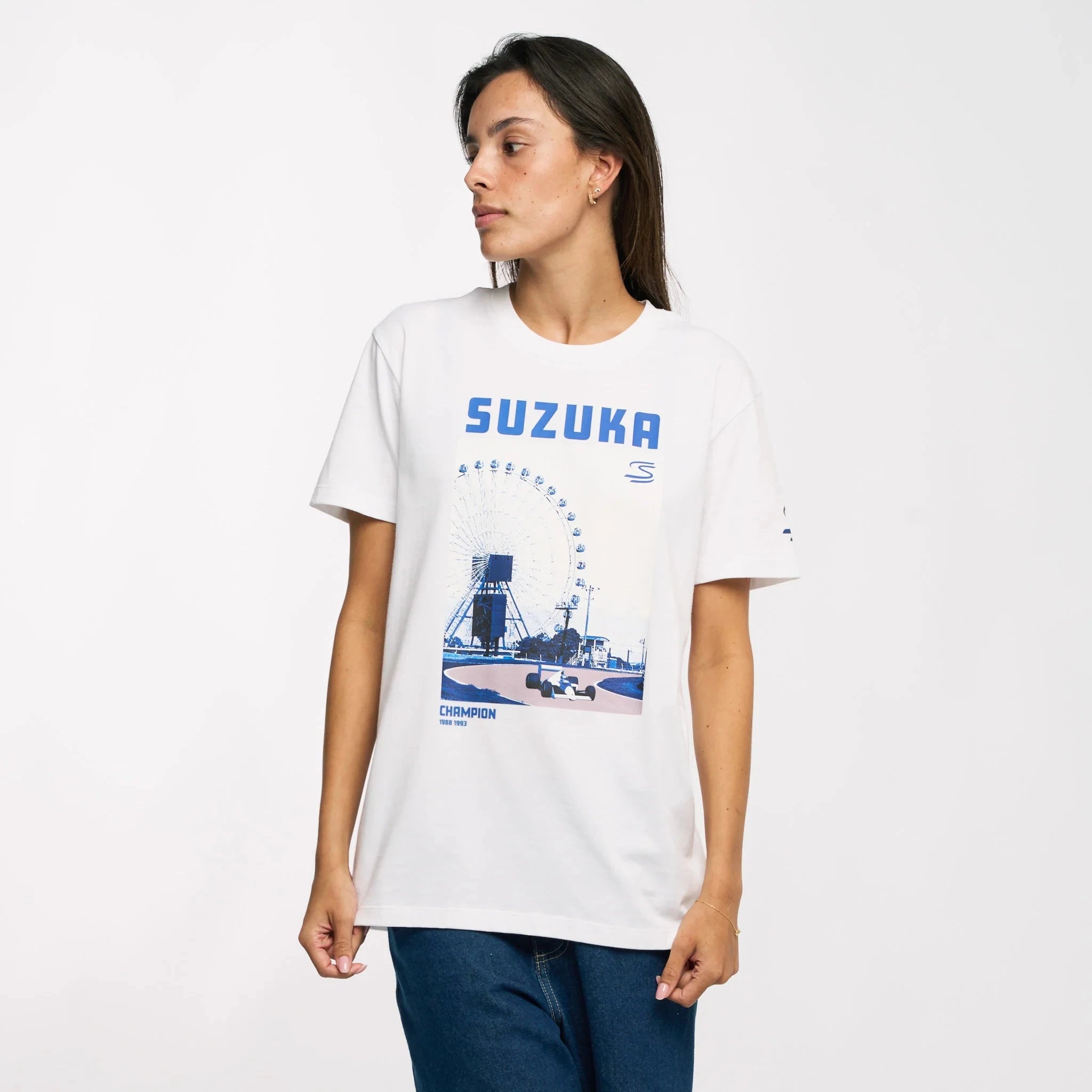 Ayrton Senna F1 Suzuka Circuit Graphic T-Shirt - White T-shirts Ayrton Senna