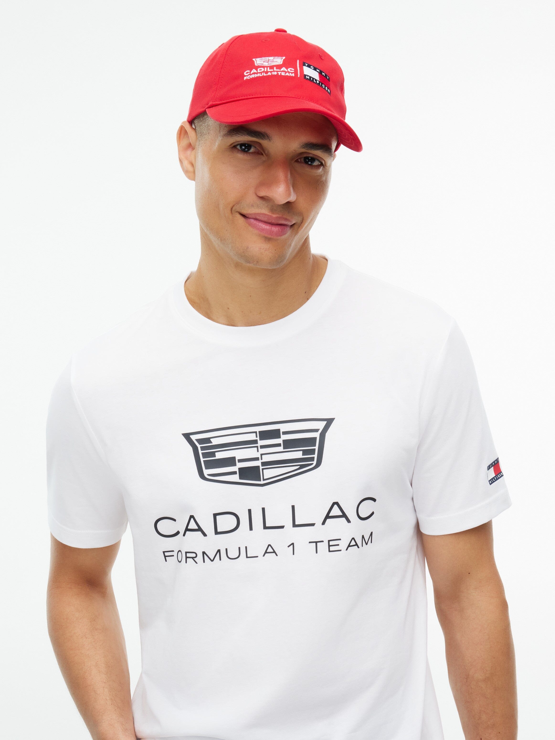Cadillac F1 Racing Logo Hat - White/Black/Red Hats Cadillac F1