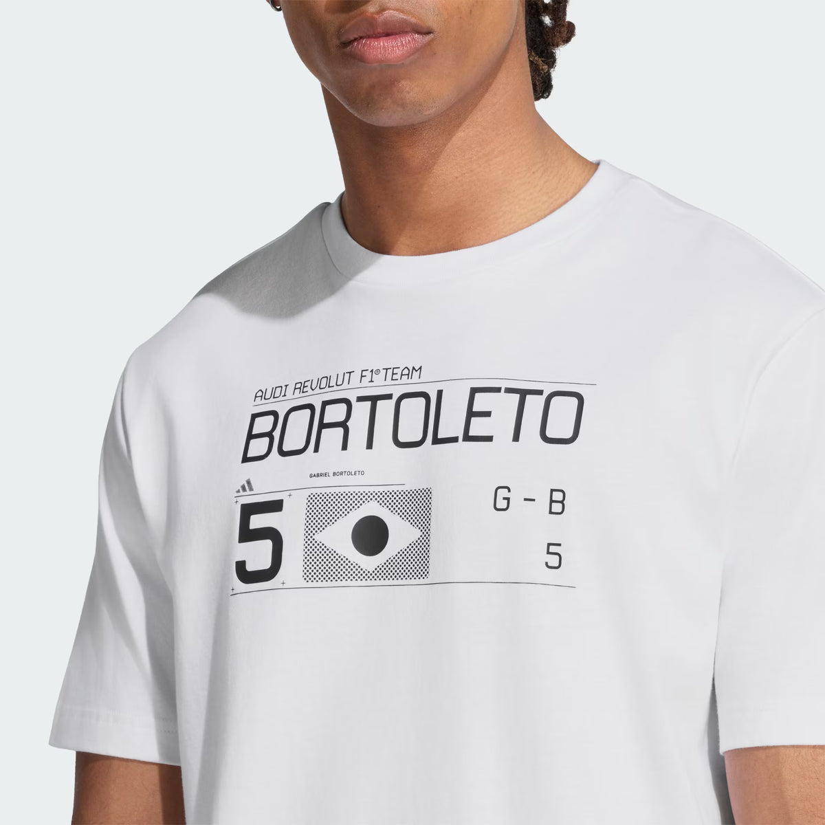 Audi Formula One Men's Team Gabriel Bortoleto Graphic T-Shirt - White T-shirts Audi F1