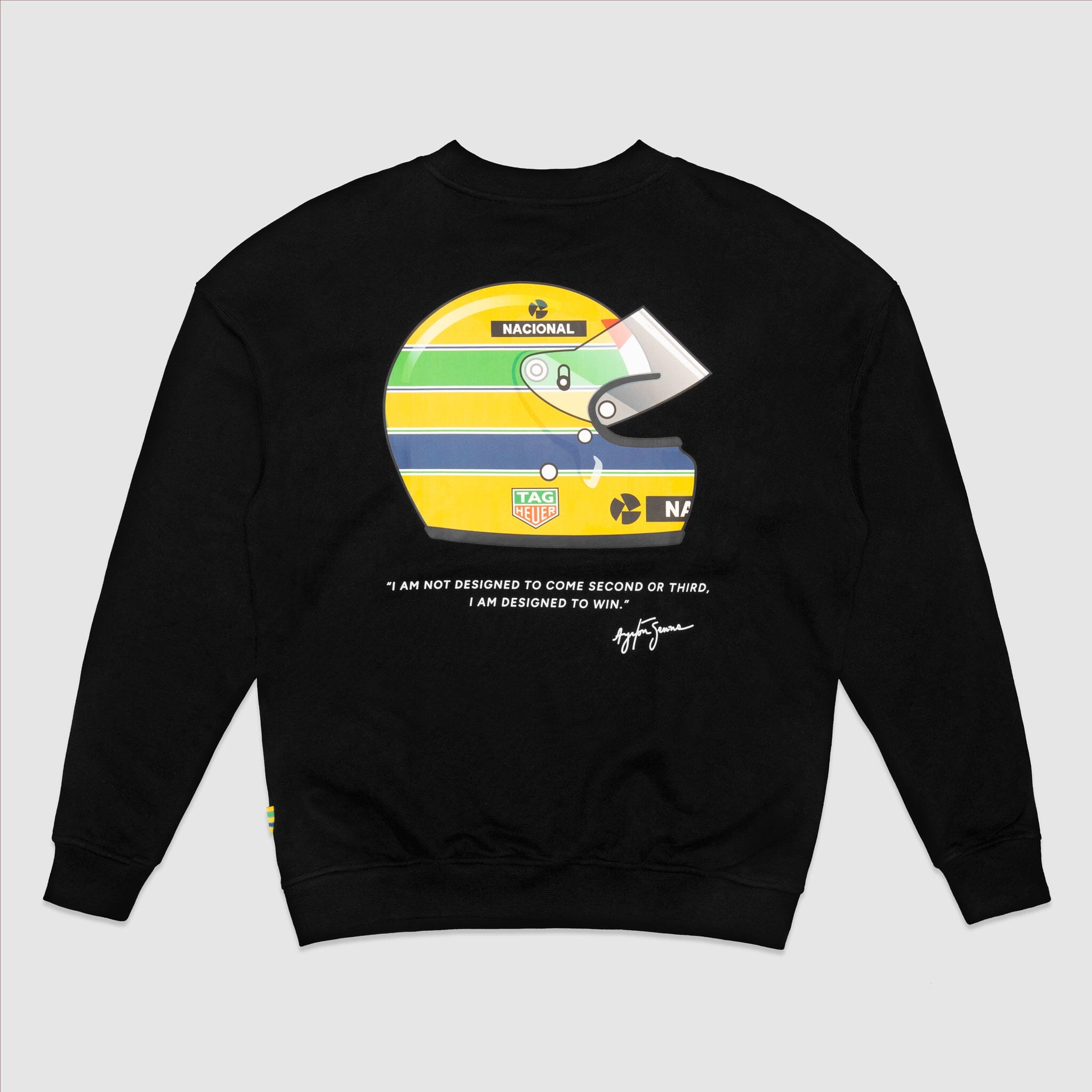 Ayrton Senna F1 x Tag Heuer Oversized Crew Sweatshirt - Black/White Sweatshirt Ayrton Senna XS Black