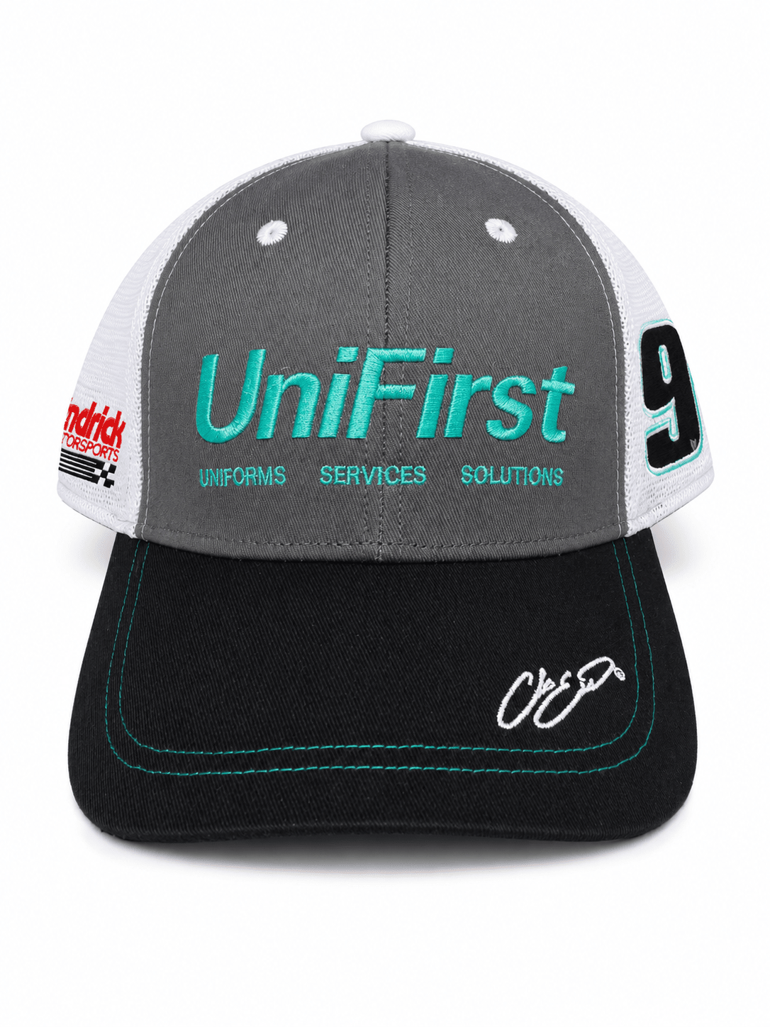 Nascar Hendrick Motorsport Chase Elliot #9 Unifirst Team Hat - Cool Grey Hats Hendrick Motorsport