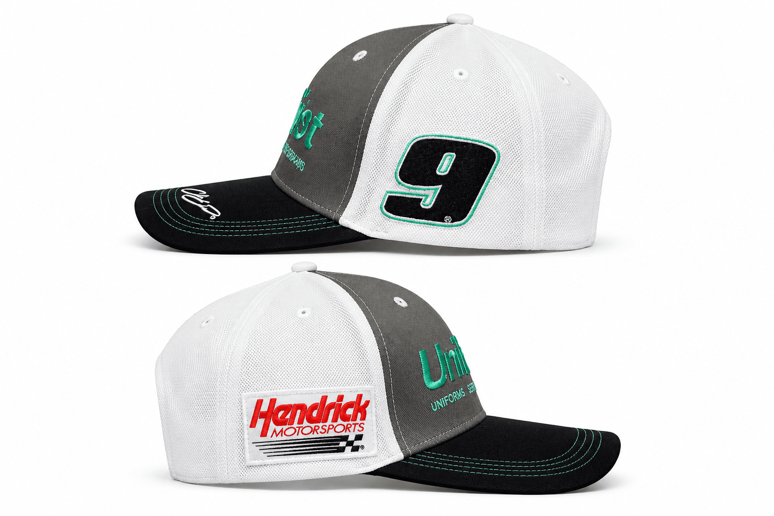 Nascar Hendrick Motorsport Chase Elliot #9 Unifirst Team Hat - Cool Grey Hats Hendrick Motorsport