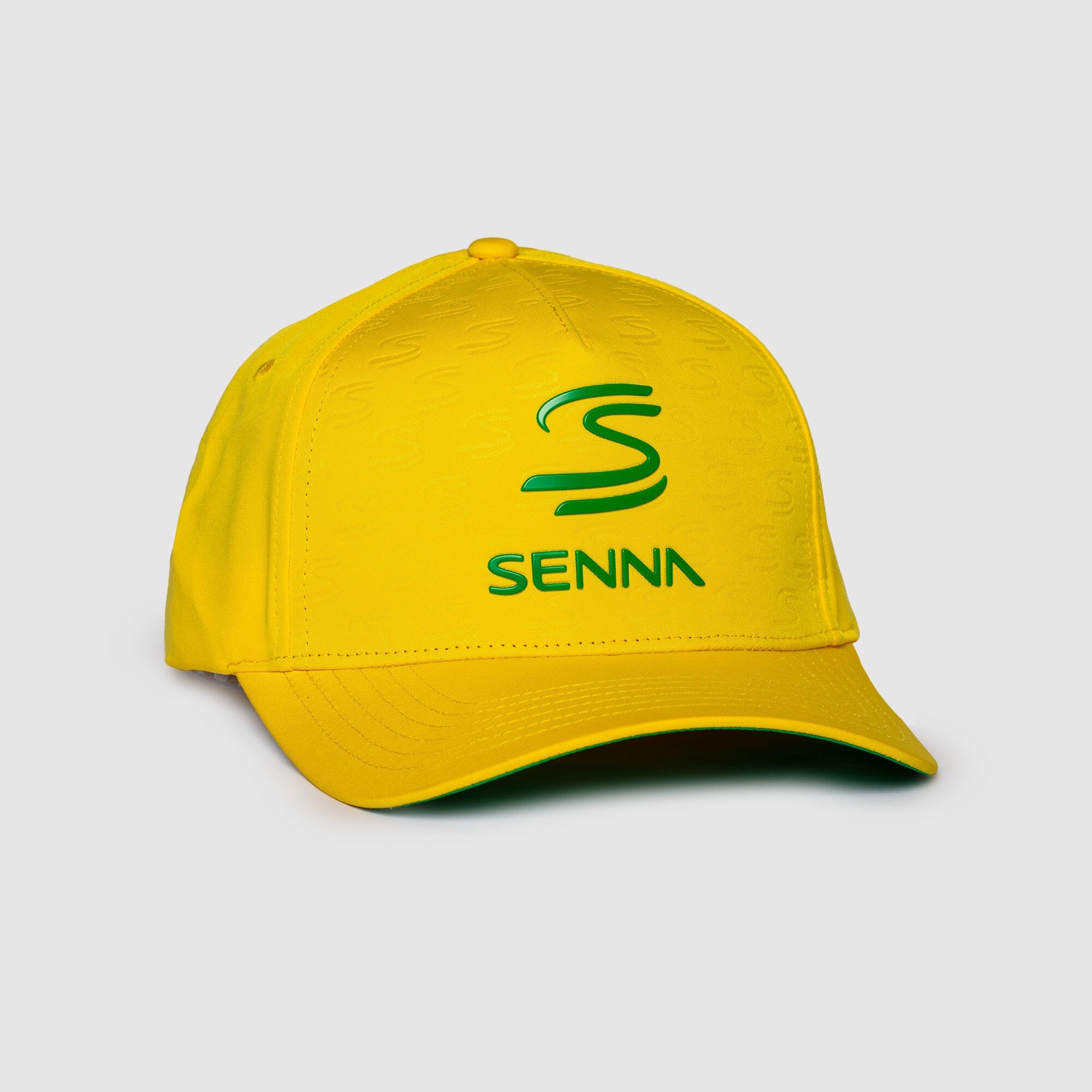 Ayrton Senna F1 Debossed Curved Peak Hat - Black/Yellow Hats Ayrton Senna