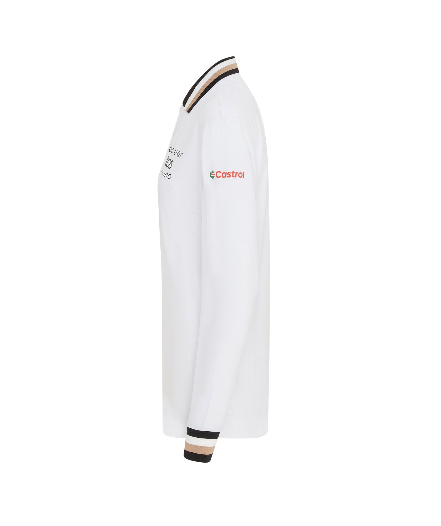 Jaguar Formula E S12 x Reflo Men's Replica Long Sleeve Polo Shirt - White Polos Jaguar Formula E