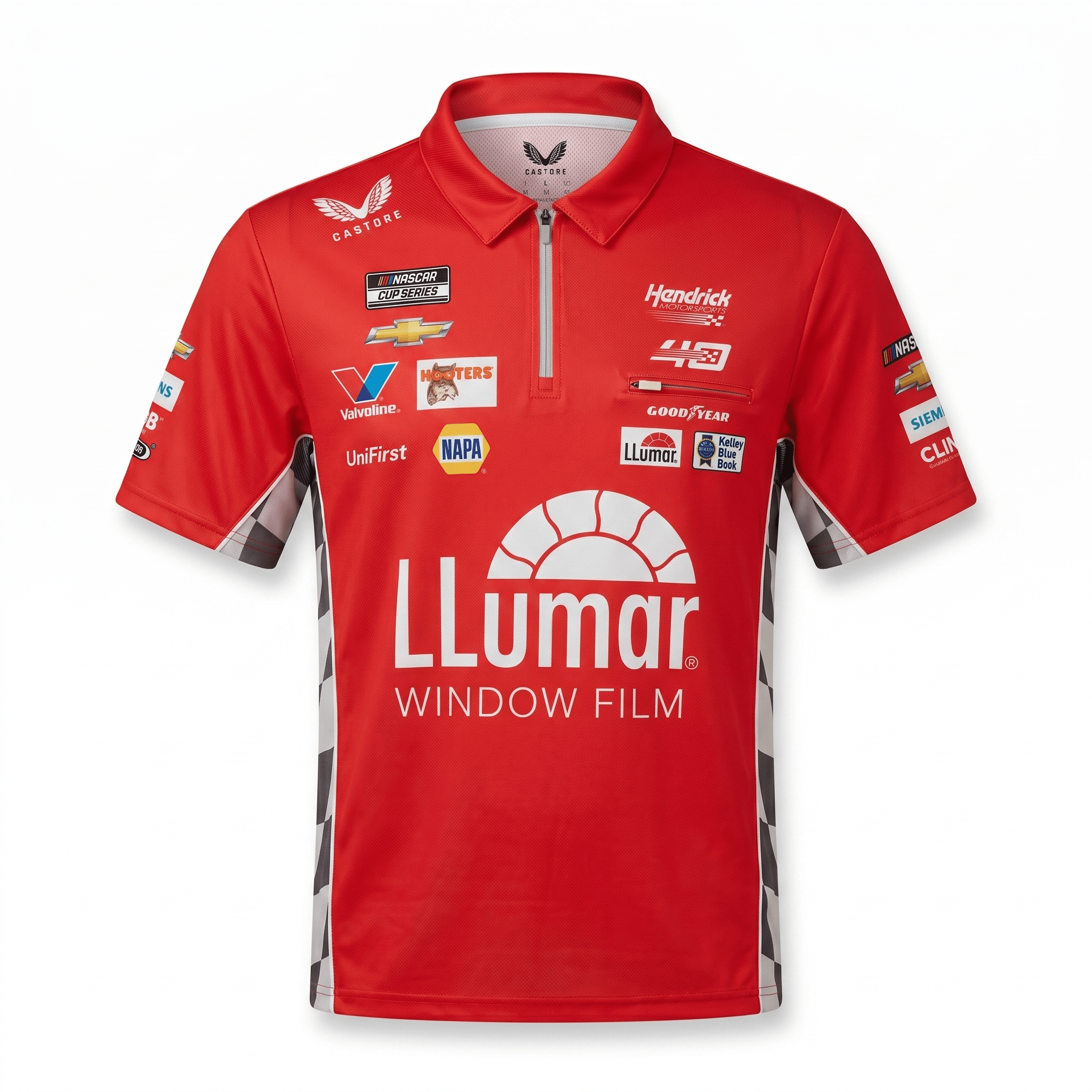 Nascar Hendrick Motorsport Chase Elliot #9 LLumar Polo Shirt - Red Polos Hendrick Motorsport