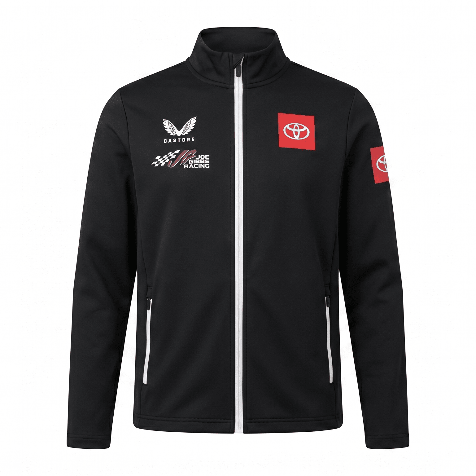 Joe Gibbs Racing Men's Team Rain Jacket - Caviar Black Jackets Joe Gibbs Racing