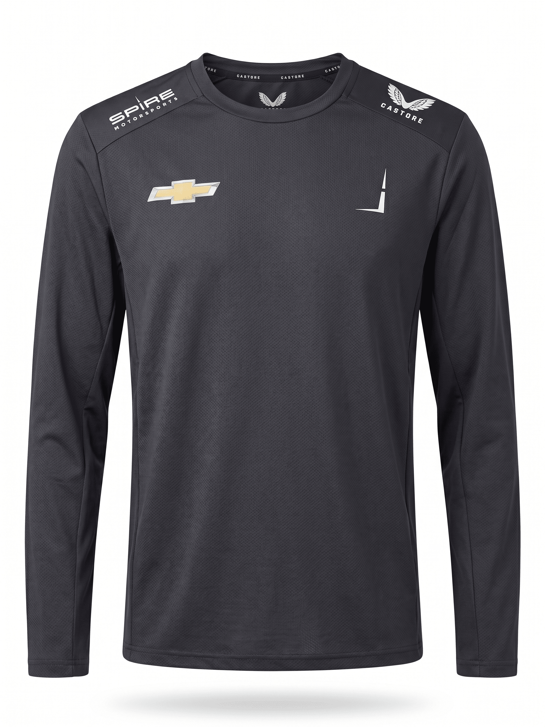 Nascar Spire Motorsport Men's Team Long Sleeve Performance T-Shirt - Caviar Black T-shirts Spire Motorsports