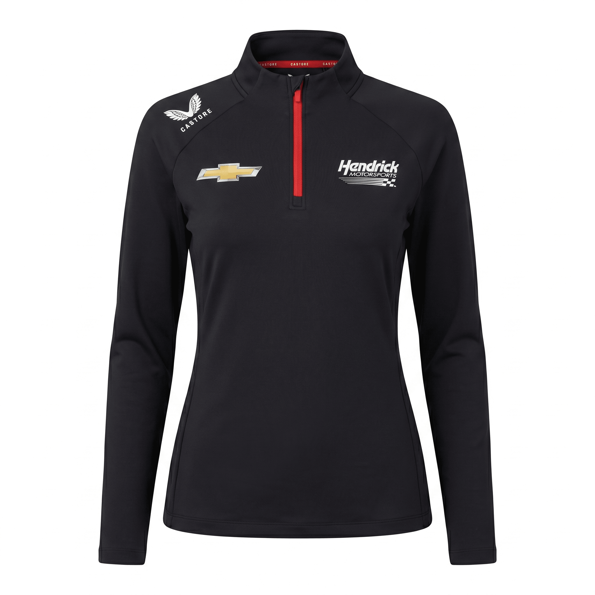 NASCAR Hendrick Motorsport Women's Team 1/4 Zip Sweatshirt - Caviar Black Sweatshirt Hendrick Motorsport
