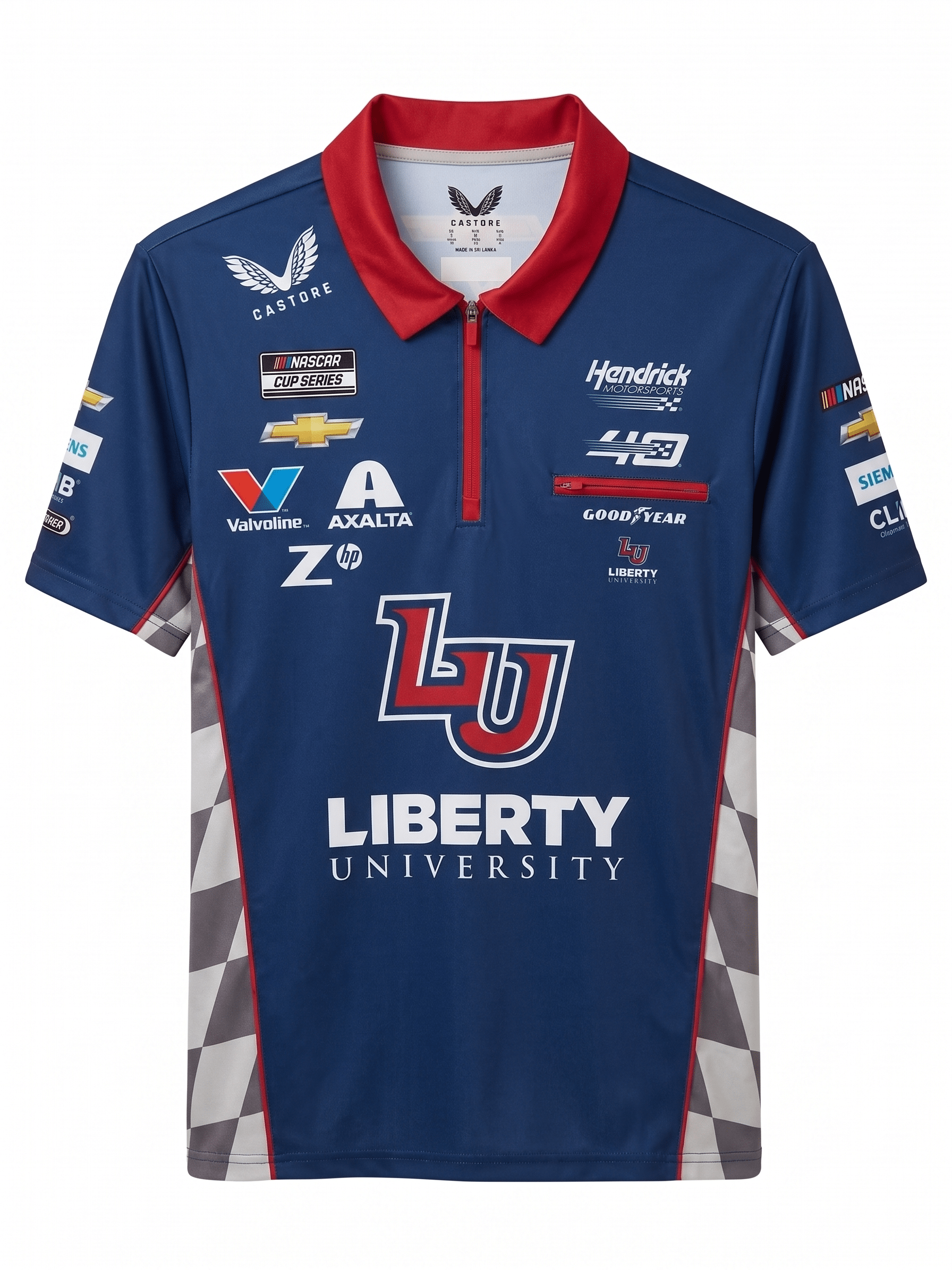 Nascar Hendrick Motorsport Liberty University Team Kit Polo Shirt - Navy Polos Hendrick Motorsport