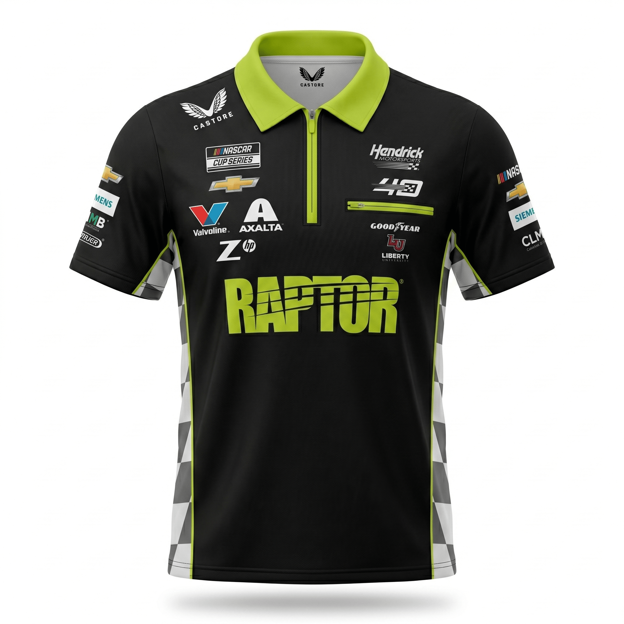 Nascar Hendrick Motorsport Raptor Team Kit Polo Shirt - Caviar Black Polos Hendrick Motorsport