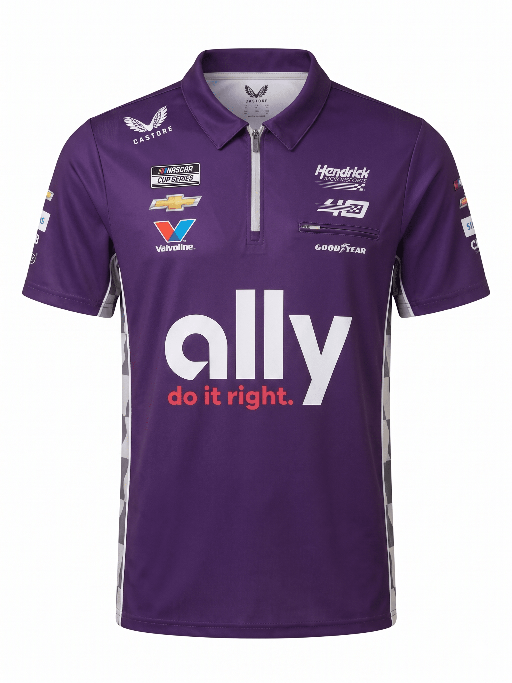 Nascar Hendrick Motorsport Ally Team Kit Polo Shirt - Purple Polos Hendrick Motorsport
