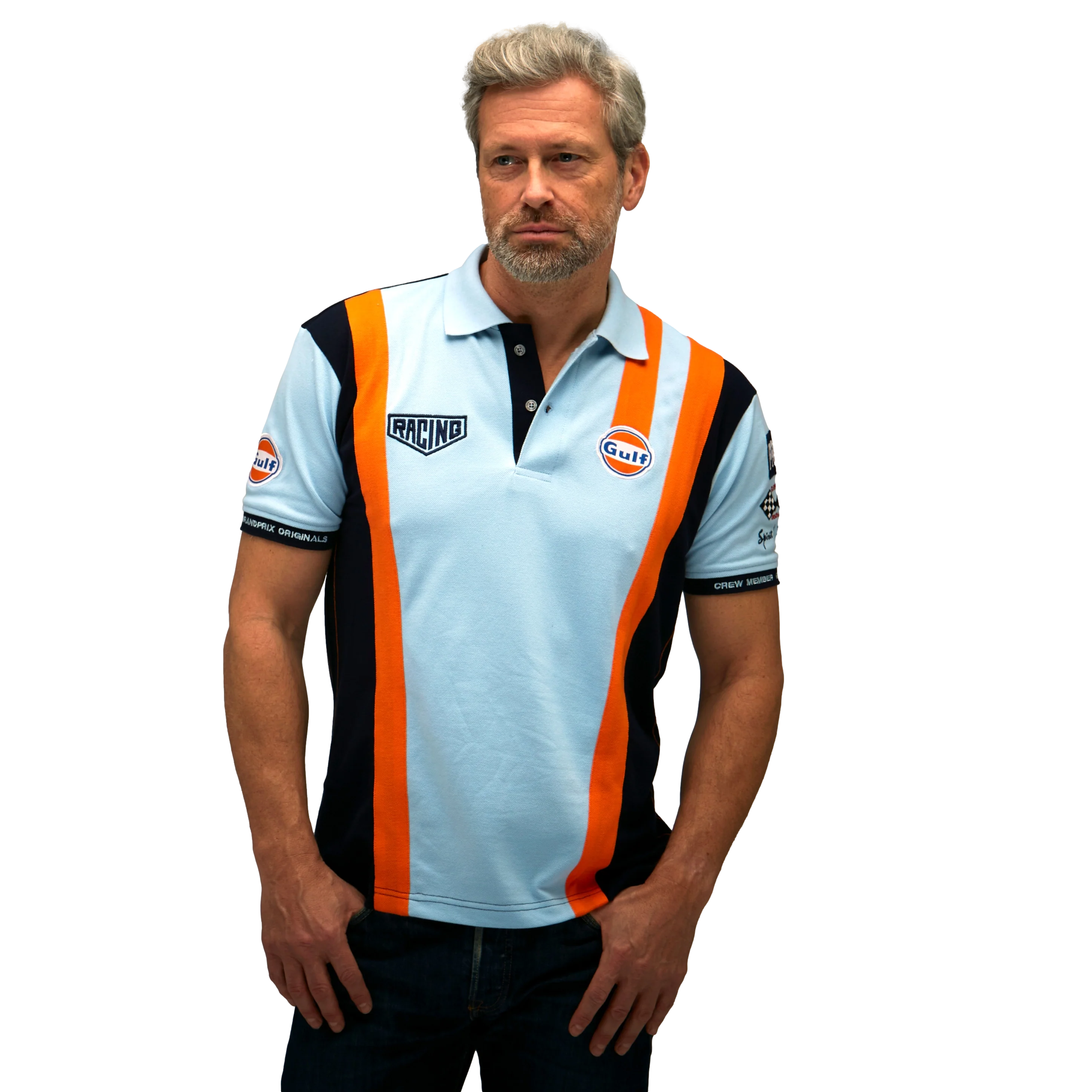 GrandPrix Originals Men's Gulf Racing Team Polo - Gulf Blue Polos GrandPrix Originals USA