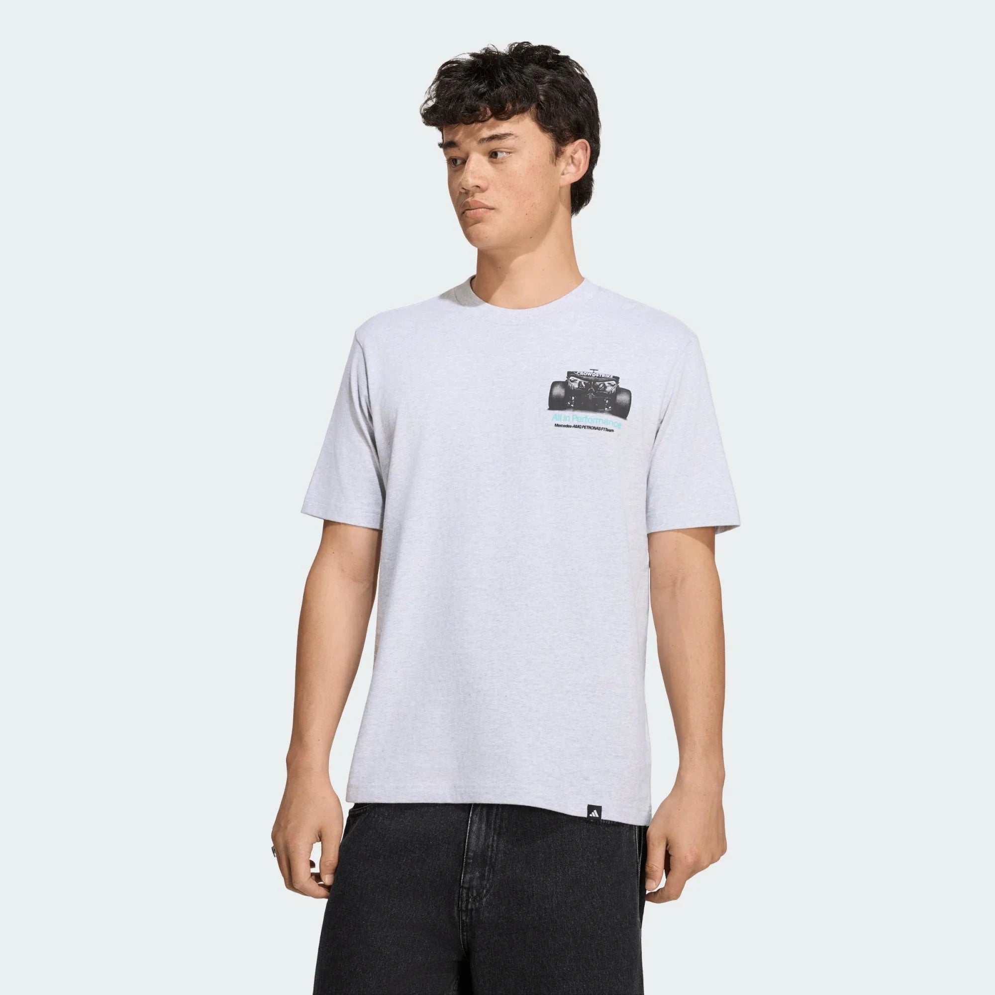 Mercedes - AMG Petronas Formula One Men's Car "All in Performance" T-Shirt - Light Grey T-shirts Mercedes AMG Petronas