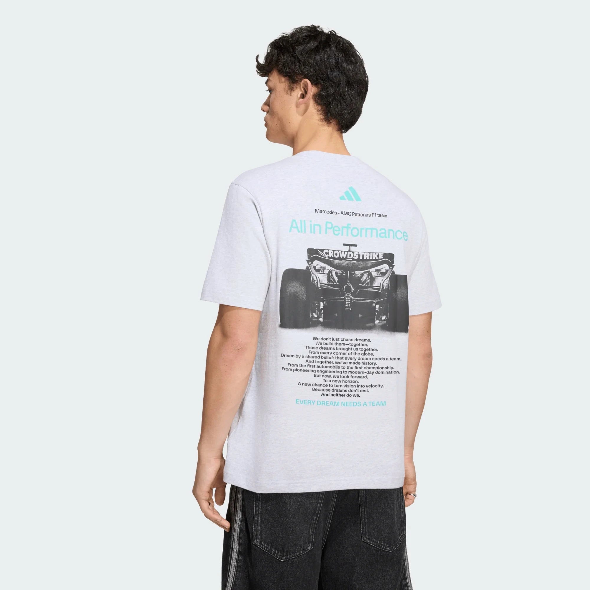 Mercedes - AMG Petronas Formula One Men's Car "All in Performance" T-Shirt - Light Grey T-shirts Mercedes AMG Petronas