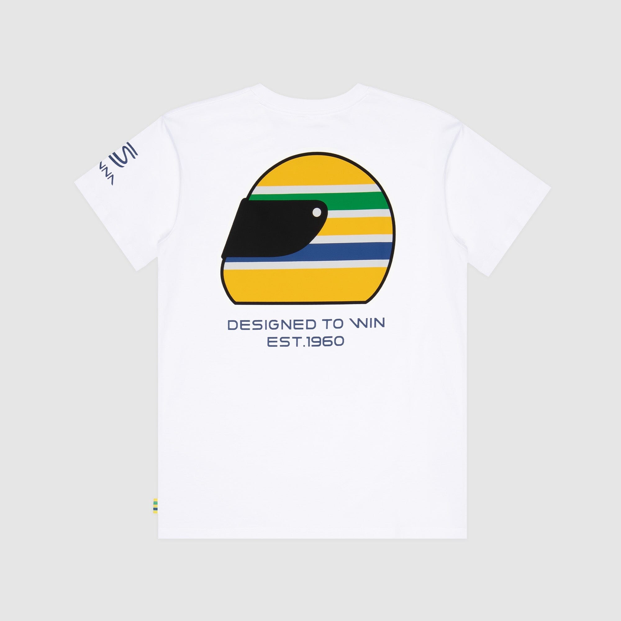 Ayrton Senna F1 Men's Helmet T-Shirt - Navy/White T-shirts Ayrton Senna