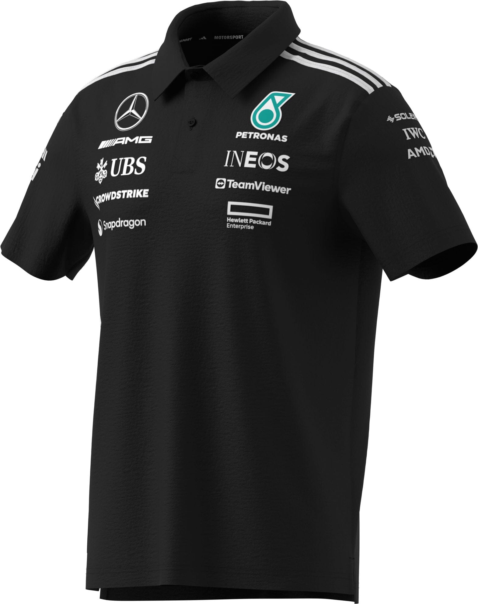 Mercedes - AMG Petronas Formula One 2025 Men's Team Polo Shirt - White/Black Polos Mercedes AMG Petronas