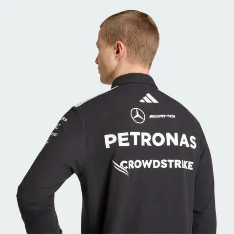 Mercedes - AMG Petronas Formula One 2026 Men's Team Long Sleeve Polo Shirt - Black Polos Mercedes AMG Petronas