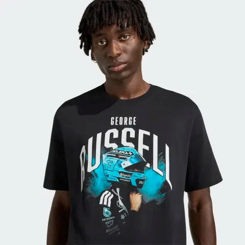Mercedes - AMG Petronas Formula One George Russell Men's Graphic T-Shirt - Black T-shirts Mercedes AMG Petronas