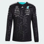 Mercedes - AMG Petronas Formula One 2026 Men's Team Long Sleeve Jersey T-Shirt - Black/White T-shirts Mercedes AMG Petronas XS Black