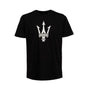 Maserati Large Logo Rubber Print T-Shirt - Black/Blue T-shirts Maserati S Black